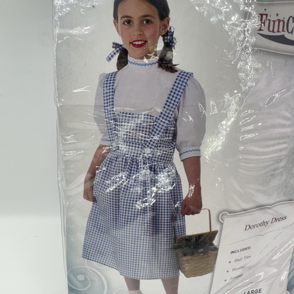 Dorothy Childs Costume Dress Size Large Girls Halloween Toto Not Inc L 10/12